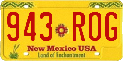 NM license plate 943ROG