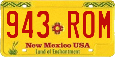 NM license plate 943ROM