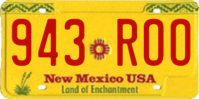 NM license plate 943ROO