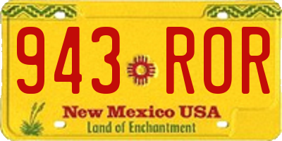 NM license plate 943ROR