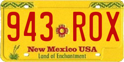 NM license plate 943ROX