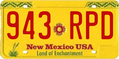 NM license plate 943RPD