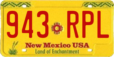 NM license plate 943RPL