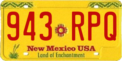 NM license plate 943RPQ