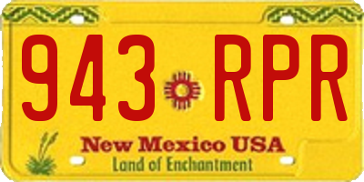 NM license plate 943RPR
