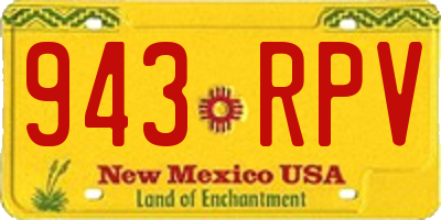 NM license plate 943RPV