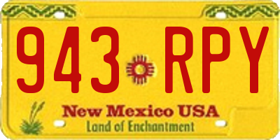 NM license plate 943RPY