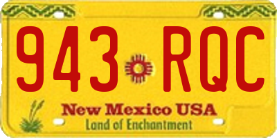 NM license plate 943RQC
