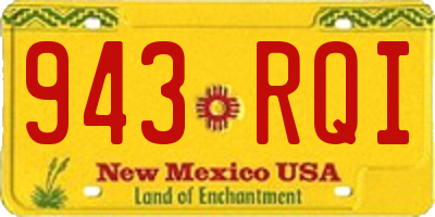 NM license plate 943RQI