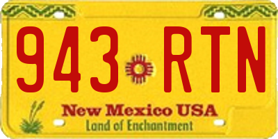 NM license plate 943RTN