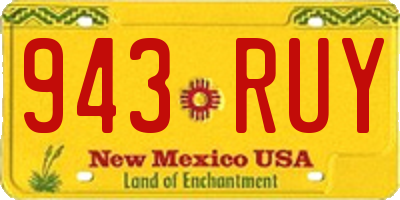 NM license plate 943RUY