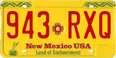 NM license plate 943RXQ
