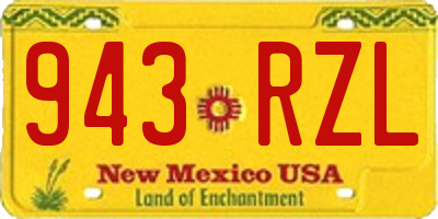 NM license plate 943RZL