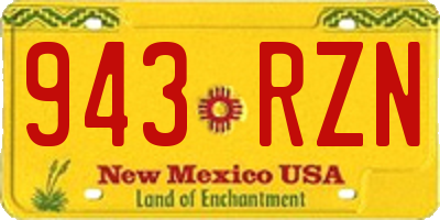 NM license plate 943RZN