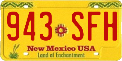 NM license plate 943SFH