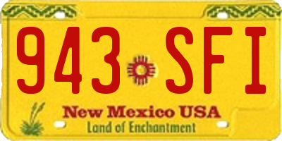 NM license plate 943SFI