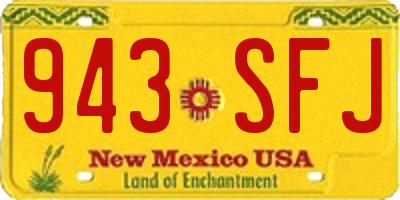 NM license plate 943SFJ