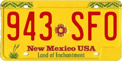 NM license plate 943SFO
