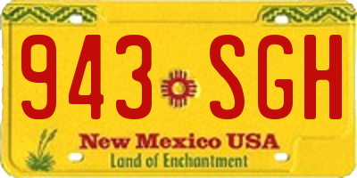 NM license plate 943SGH