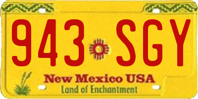 NM license plate 943SGY