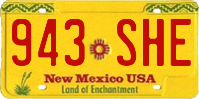 NM license plate 943SHE