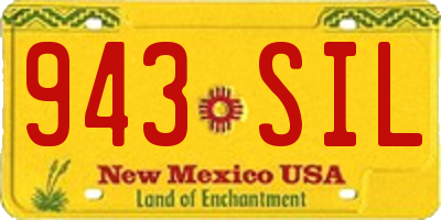 NM license plate 943SIL