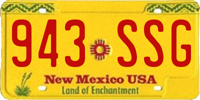 NM license plate 943SSG