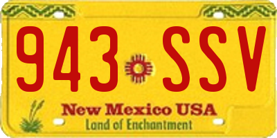 NM license plate 943SSV