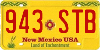 NM license plate 943STB
