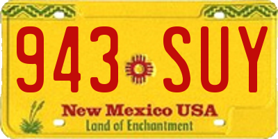 NM license plate 943SUY