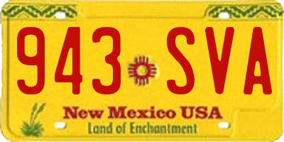NM license plate 943SVA