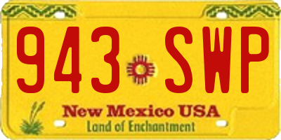 NM license plate 943SWP