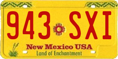 NM license plate 943SXI