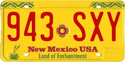 NM license plate 943SXY