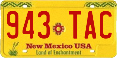 NM license plate 943TAC