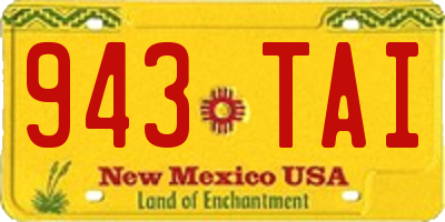 NM license plate 943TAI