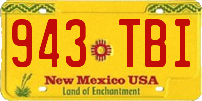 NM license plate 943TBI