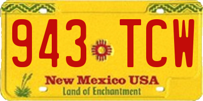 NM license plate 943TCW