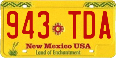NM license plate 943TDA