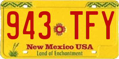 NM license plate 943TFY