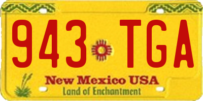 NM license plate 943TGA