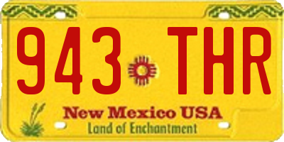 NM license plate 943THR