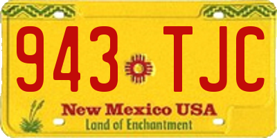 NM license plate 943TJC