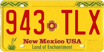 NM license plate 943TLX
