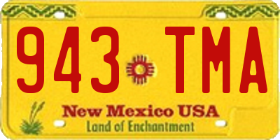 NM license plate 943TMA