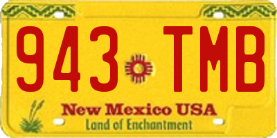 NM license plate 943TMB