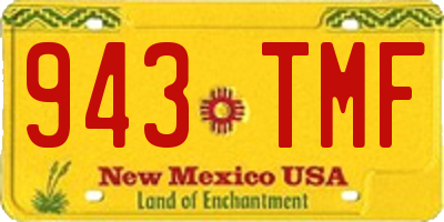 NM license plate 943TMF