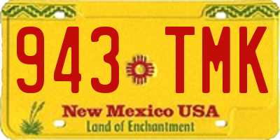 NM license plate 943TMK