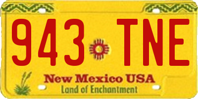 NM license plate 943TNE