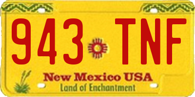 NM license plate 943TNF